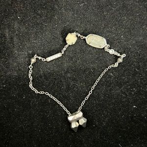 Kendra Scott adjustable sterling silver bracelet with white glimmer stones